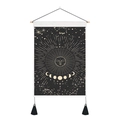 Nordic tarot sun and moon tapestry with scorpion and libra zodiac motifs and tassels - 35x50cm / Sun Moon Star Map (Style 2)