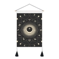 Macro detail of Tarot sun moon tapestry showing zodiac symbols and moon phases - 35x50cm / Moon Phases Cycle (Style 5)