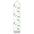Vertical white wall banner with green pea patterns and decorative light gray tassels - 32.5x130cm / Style 2-White Pea Vine