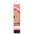 Verticale mandala wandtapijt in boho-stijl met kwastjes en tekstveld - 32.5x130cm / Rood Geel Geometrisch (Stijl 2)