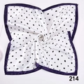 Square silk scarf with black stars on white background and purple trim detail - Five-pointed Star Print (Style 29) / 50x50cm / White Black Star Purple Edge