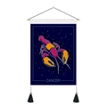 Cancer zodiac wall tapestry with geometric crab design and decorative black tassels - 35x50cm / Cancer (Style 1)