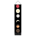 Tenture murale phases de la lune en tissu noir avec pompons pour décor moderne - 32.5x130cm / Style Noir (款式1)