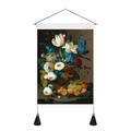 Classic Van Gogh style floral tapestry with elegant wood rod and black tassels - 35x50cm / Classical Still Life Floral (Style 2)
