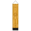 Arazzo egiziano con Faraone, Occhio di Horus e Ankh con eleganti nappe nere decorative - 32.5x130cm / Statua del Faraone Seduto e Geroglifici (Stile 2)