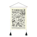 Détail du poster de paléontologie vintage avec illustrations de fossiles et bois - 35x50cm / Squelette de Dinosaure