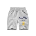 Gray boys' casual knit shorts with elastic waistband and balance graphic print - 90cm / Heather Grey