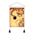 Retro floral moon phase snake tapestry with wooden hanging rod and black tassels - 35x50cm / Don Blanding Retro Illustration (Style 2)