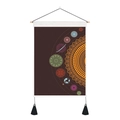 Vertical wall tapestry with mandala star galaxy print and wooden frame for home decor - 35x50cm / Dark Brown Mandala Galaxy