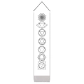 Hanging scroll with seven chakra symbols and grey tassels for meditation wall decor - 32.5x130cm / Black Line Chakra Style (Style 1)