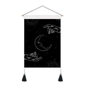 Modern moon tapestry with celestial stars and wooden hanging rod for wall decoration - 35x50cm / Astrology Moon And Hands Style (Style 1)