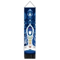 Bohemian evil eye chakra wall tapestry with meditation silhouette and black tassels - 32.5x130cm / Evil Eye Female Silhouette Style (Style 7)