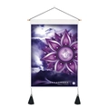 Detail of Crown Chakra tapestry featuring Sahasrara lotus, wood pole, and black tassels - 35x50cm / Crown Chakra (Style 4)