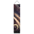 Nordic solar system tapestry with planets and black tassels for wall decoration - Purple Galaxy Style / Extended Version