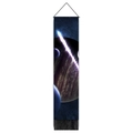Vertical solar system tapestry with solar planets and black tassels for wall decor - Sci-Fi Galaxy Style / Extended Version