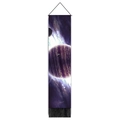 Vertical solar system tapestry with purple planet motif and black tassel decorations - Ringed Planet Style / Extended Version