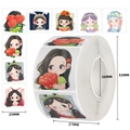 Rouleau d'autocollants fille dessin animé pour scrapbooking avec décalcomanies anime - Avatars de filles de dessins animés (C290) / 2,5 cm / 500 autocollants