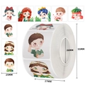Rotolo di 500 simpatici adesivi per ragazze cartoon per scrapbooking e decorazioni fai da te - Mix Di Avatar Di Ragazze Dei Cartoni Animati (C249) / 2,5 cm / 500 adesivi