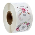 Rouleau de 500 étiquettes de remerciement florales boho de 1 pouce pour sceau d'emballage - Style Flèche Florale Bohème (C85)