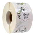 Rouleau d'autocollants Thank You de 1 pouce avec feuilles vertes et hexagone doré - Style Hexagone Vert Or (C26)