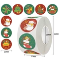 Rouleau d'autocollants de Noël avec étiquettes rondes de 25mm de bonhomme de neige - Série de Noël Dessins Animés (C40)