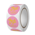 Pink roll stickers with yellow Thank You for Supporting My Small Business text - 500 Stickers/Roll / Pink