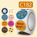 Rol van 500 schattige Koreaanse cartoonstickers van 2,5 cm voor bekers en telefoons - Gemengde Patronen (C182)
