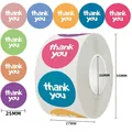 500pcs colorful 25mm round Thank You seal stickers for DIY gift packaging and decoration - Multi-color Text Style (C376)