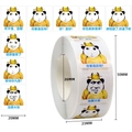 Vue détaillée du rouleau de stickers d'humour chinois avec dimensions des motifs - Série Empereur Humour Chinois (C256) / 2CM/500 autocollants