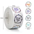 Rouleau de 500 autocollants floraux Thank You pour cadeaux et enveloppes - 2.5CM/500 Autocollants (C339)