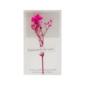 Detailansicht der Grußkarte mit rosa Trockenblumen und Abmessungen von 8 cm mal 14 cm - Rosa Gipskraut Stil (C367)