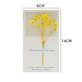 Detail einer handgefertigten Geschenkkarte mit gelben Trockenblumen auf Premium-Papier - Gelb Gipskraut Stil (C370)