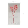 Detail of minimalist card with pink dried baby's breath flowers and elegant English text - Rose Red Gypsophila Style (C371)