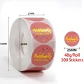 Détail des étiquettes fait main rose et or de 25mm de diamètre lot de 500 stickers - Style Fait Main avec Amour Rose (C207) / 25mm/500 Autocollants