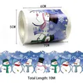 Close-up of 10M roll of Christmas snowman bulletin border stickers for festive crafts - Christmas Snowman Style (C405)