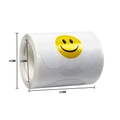 Rouleau d'autocollants thermiques smiley jaune de 50mm de large pour les travaux manuels - 100 Autocollants/Rouleau / Marguerite Souriante (C413)