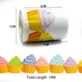 Rouleau de 10 m de bordures autocollantes cupcakes colorés pour décoration de tableaux - Style Cupcake (C404)