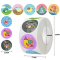 Rouleau de 500 autocollants animaux marins pour enfants artisanat DIY de 25 mm diamètre - Style Animaux Marins (C138) / 2,5 cm / 500 autocollants