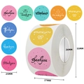 500pcs colorful floral thank you stickers roll for wedding and gift packaging 25mm - Multicolor Flower Style (C173) / 500 Stickers/Roll