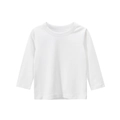 Classic white long sleeve cotton T-shirt for boys with a simple minimalist crew neck - Off-white