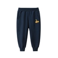 Boys navy blue cotton sweatpants with yellow submarine embroidery and ribbed cuffs - 90 / Royal Blue