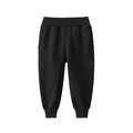 Classic black kids sports joggers with elastic waist and ribbed cuffs for daily comfort - 90cm / Black