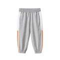 Pantaloni sportivi grigi per bambini con strisce arancioni e dettagli bianchi - 100cm / Grigio Melange