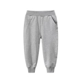 Light gray cotton blend kids sports joggers with elastic waistband and ribbed cuffs - 90cm / Heather Grey