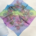 Foulard ethnique dégradé arc-en-ciel à imprimé fleuri, carré de 70cm en coton et polyester - 70*70cm / Dégradé 6#
