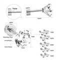 Detailed size chart for four-claw round zirconia stainless steel stud earrings - White Zirconia - Silver (6mm)