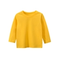 Classic bright yellow long sleeve cotton crewneck T-shirt for toddlers and boys - 90 / Gold