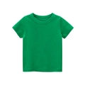 Short-sleeve cotton T-shirt for kids in bright green color with a simple crew neck design - Fruit Green