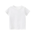 Classic white short-sleeve crew neck cotton t-shirt for children in solid color style - Off-white