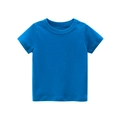 Classic bright royal blue short sleeve t-shirt for kids in soft knit cotton fabric - Royal Blue